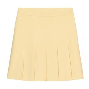 Zara Pale Yellow Pleated Mini Skirt